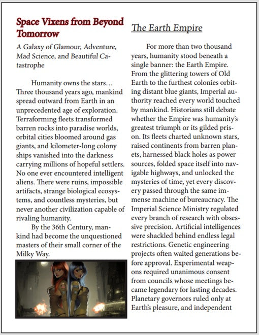 Space Vixens from Beyond Tomorrow: Mysteries of the Trian Galactic Arm Setting (Star Frontiers: Zebulon's Guide mechanics)[PDF]