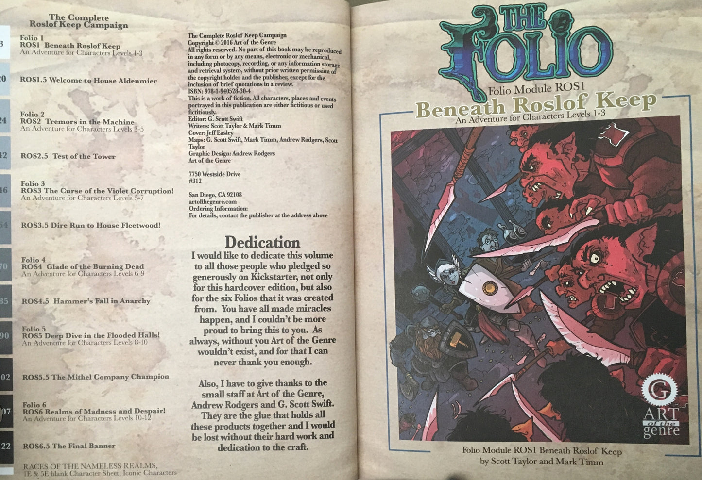 THE COMPLETE ROSLOF KEEP CAMPAIGN [HARDCOVER]